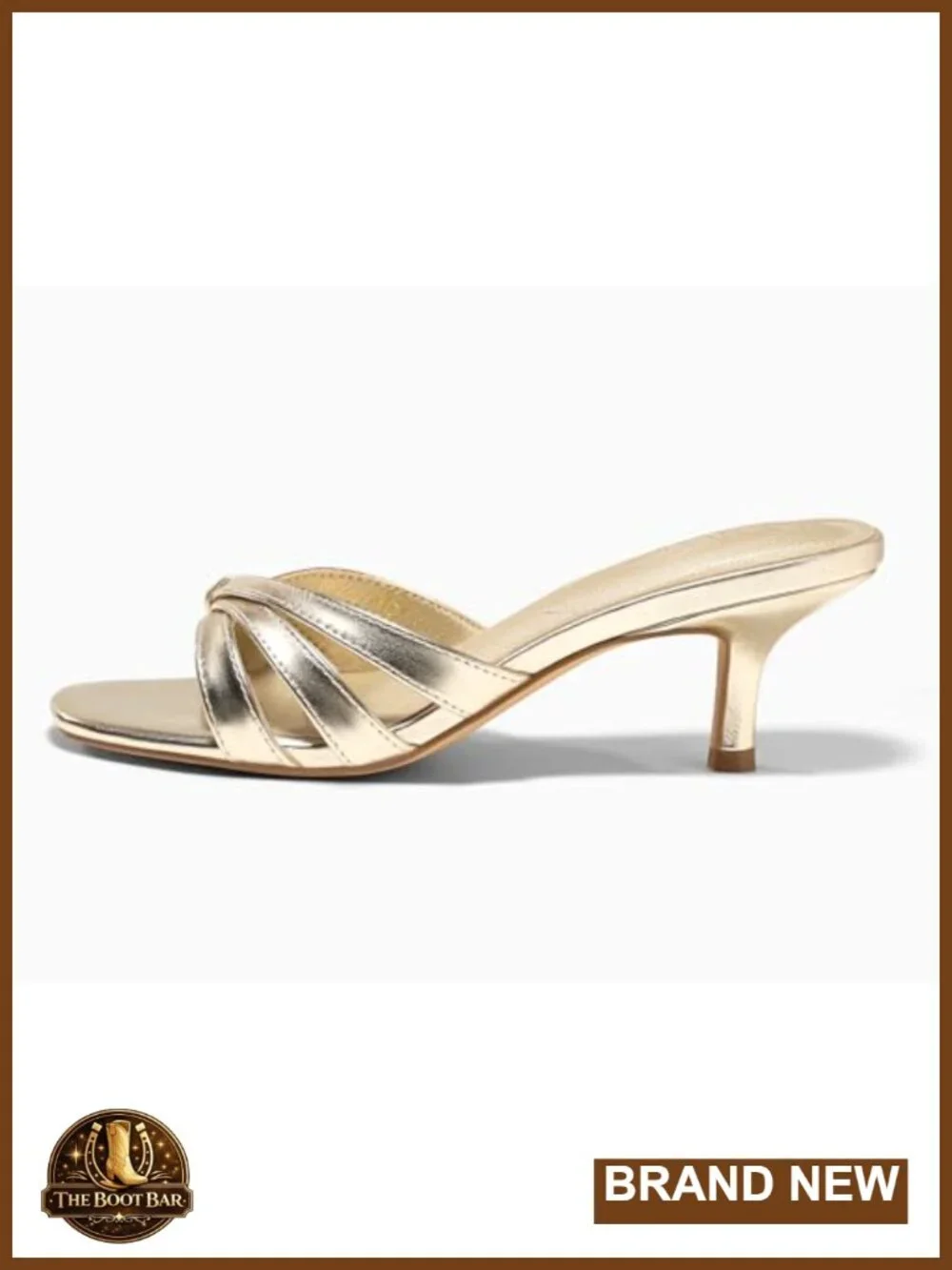 Womens Strappy Kitten Heels Sandals Square Open Toe Slip On Slides Summer Dress